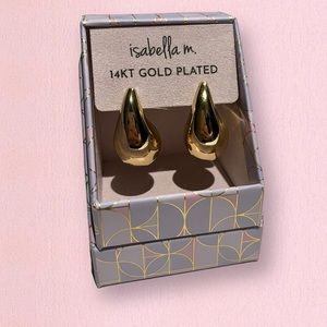 NWOT Bottega Veneta Dupes 14KT Gold Plated Stainless Steel Drop Earrings